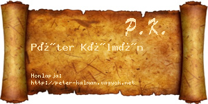 Péter Kálmán névjegykártya